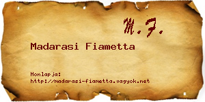 Madarasi Fiametta névjegykártya